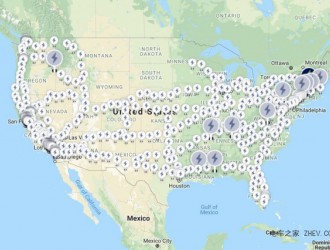 大众决定在美国2019年底布局2000座充电桩 且发布布局图